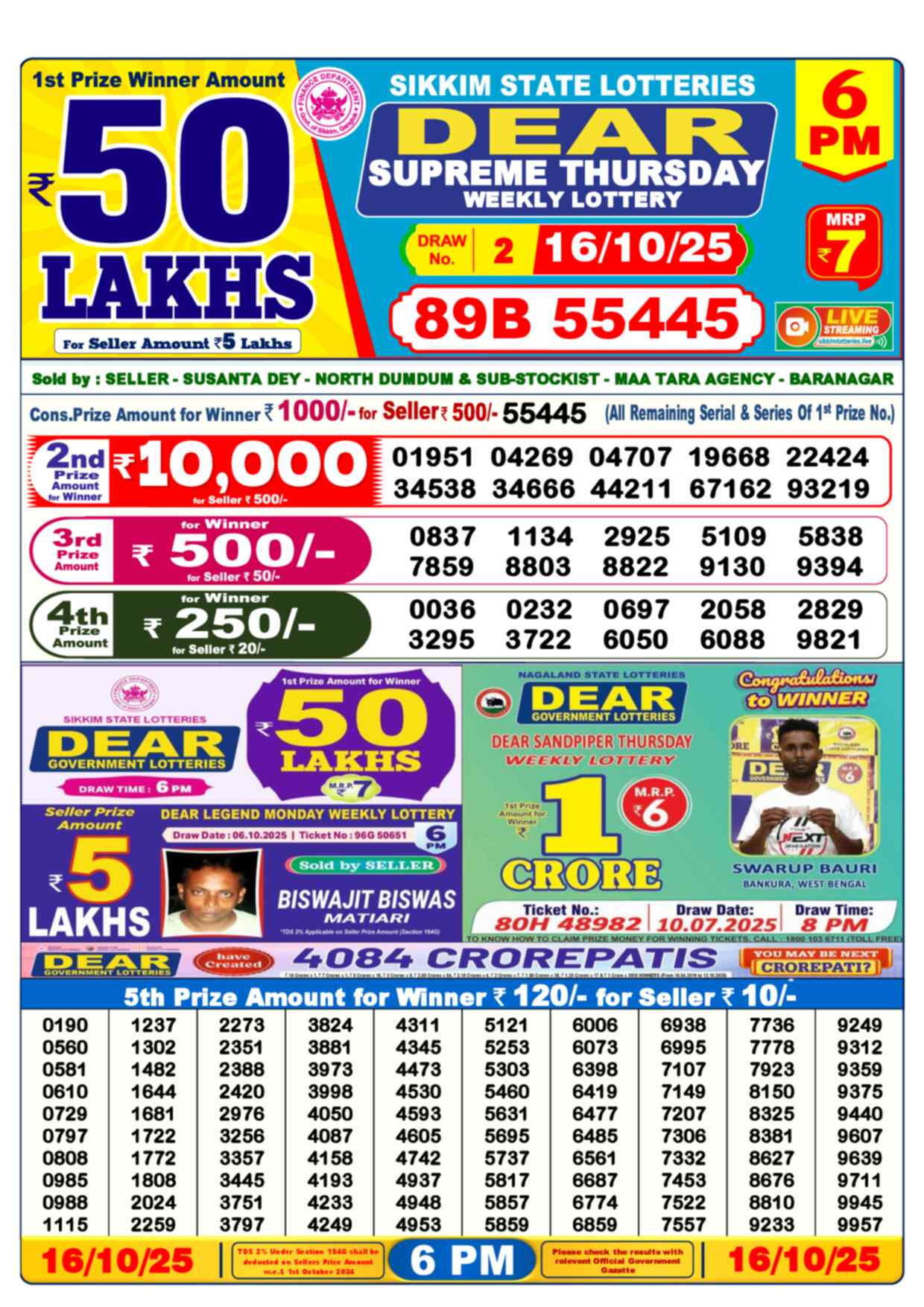 Lottery Result 6PM