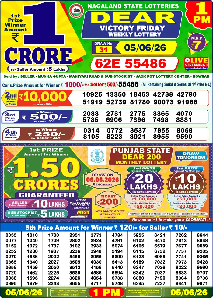 Lottery Result 1PM