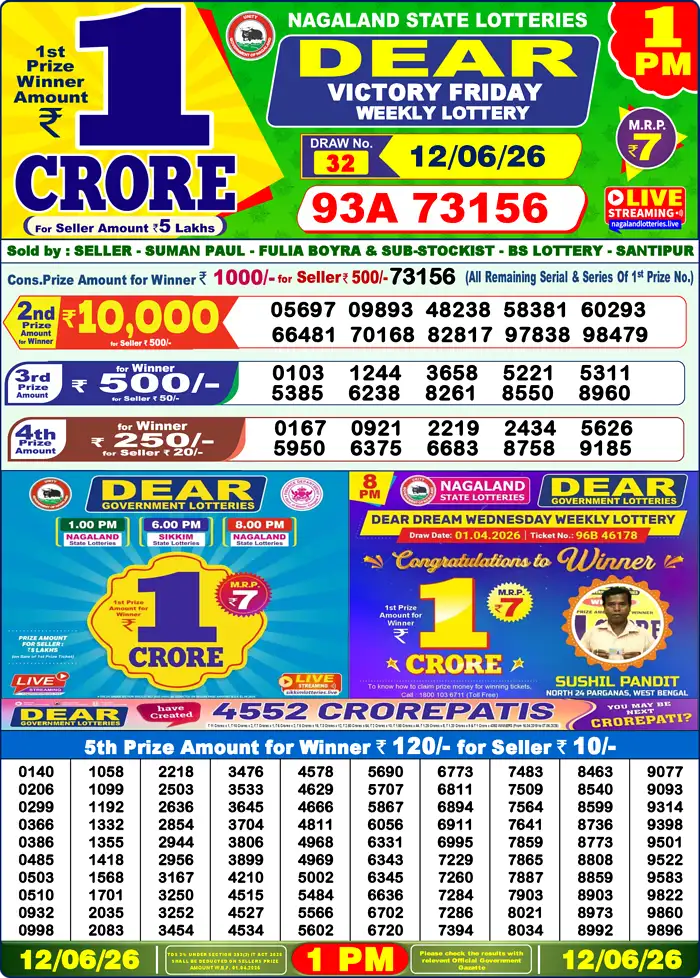 Lottery Result 1PM