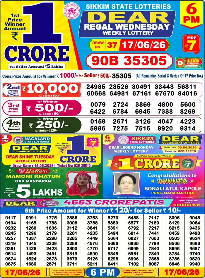 Lottery Result 6PM