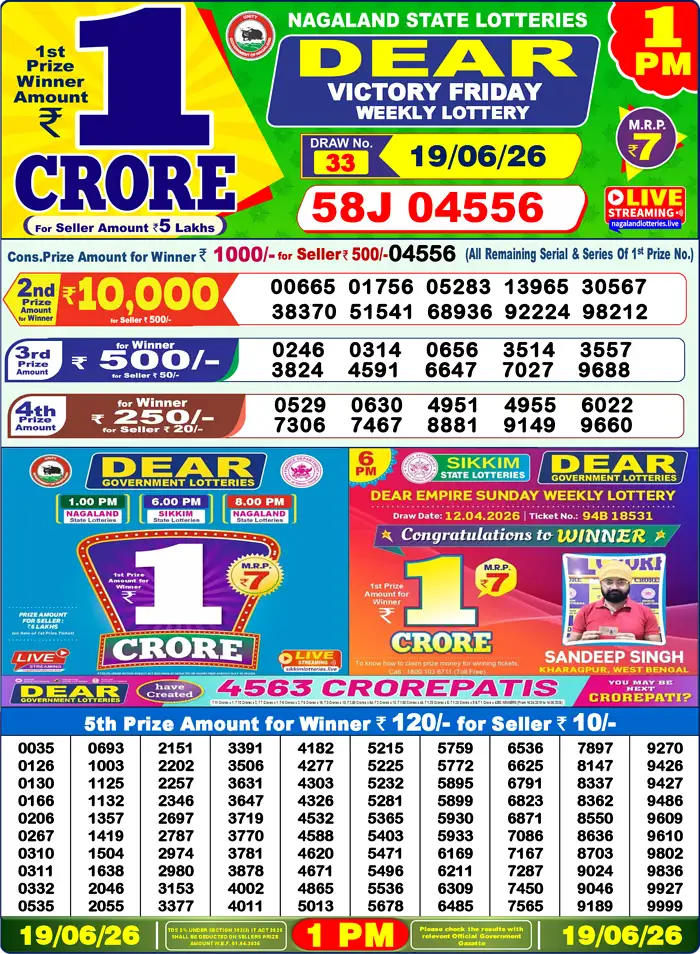 Lottery Result 1PM