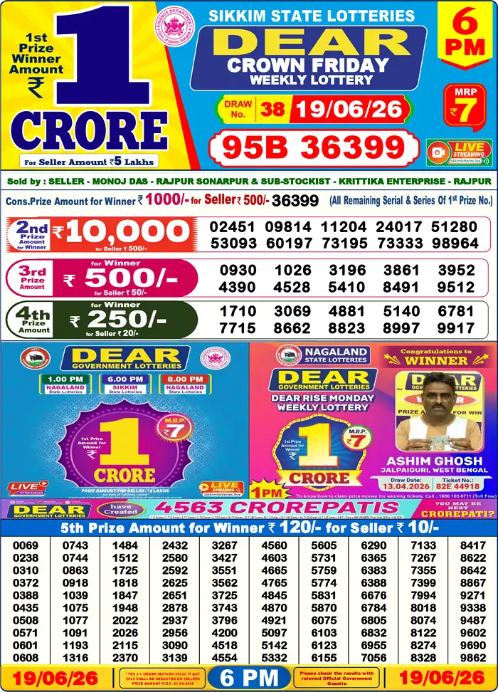 Lottery Result 6PM