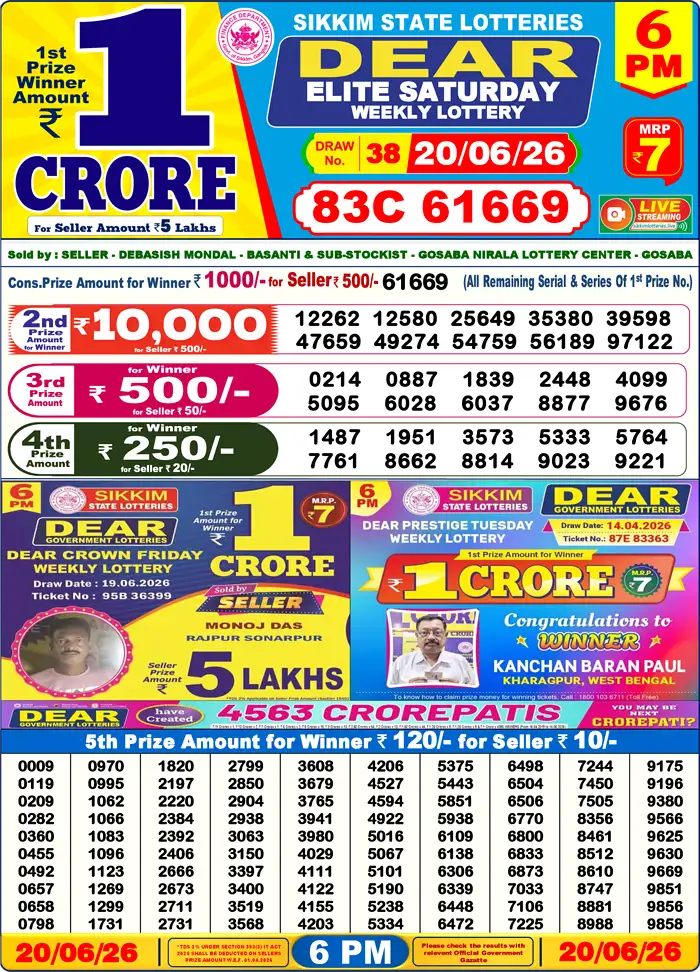 Lottery Result 6PM