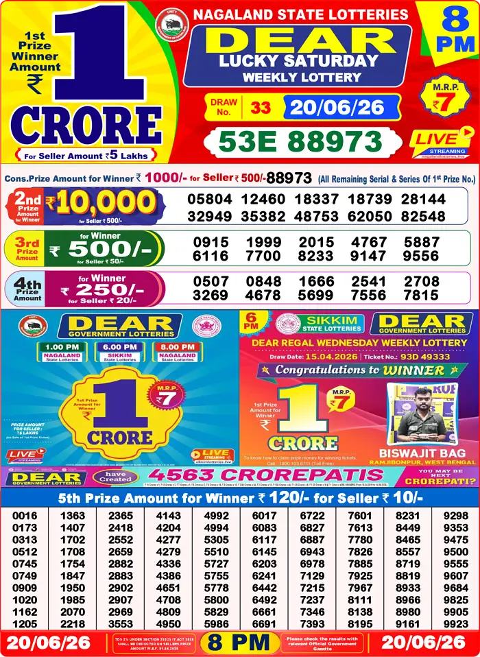 Lottery Result 8PM