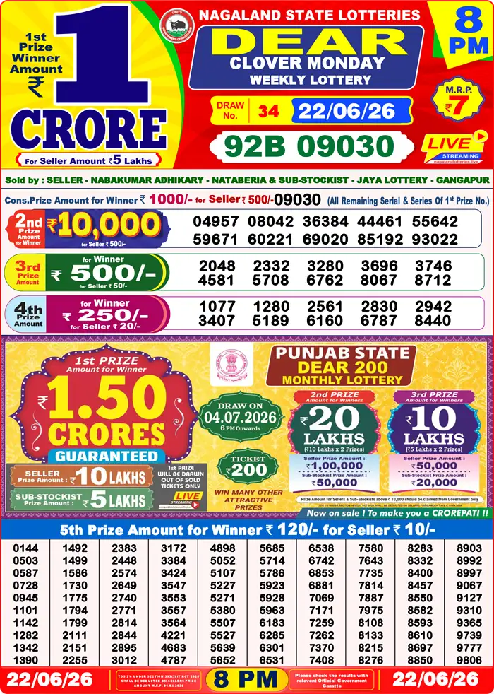 Lottery Result 8PM