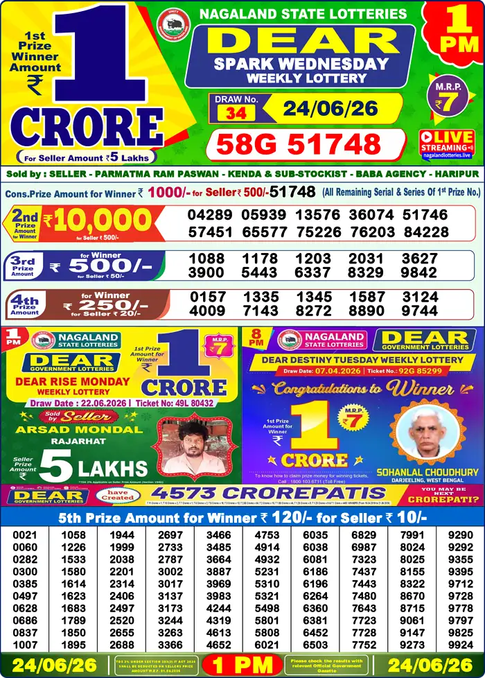 Lottery Result 1PM
