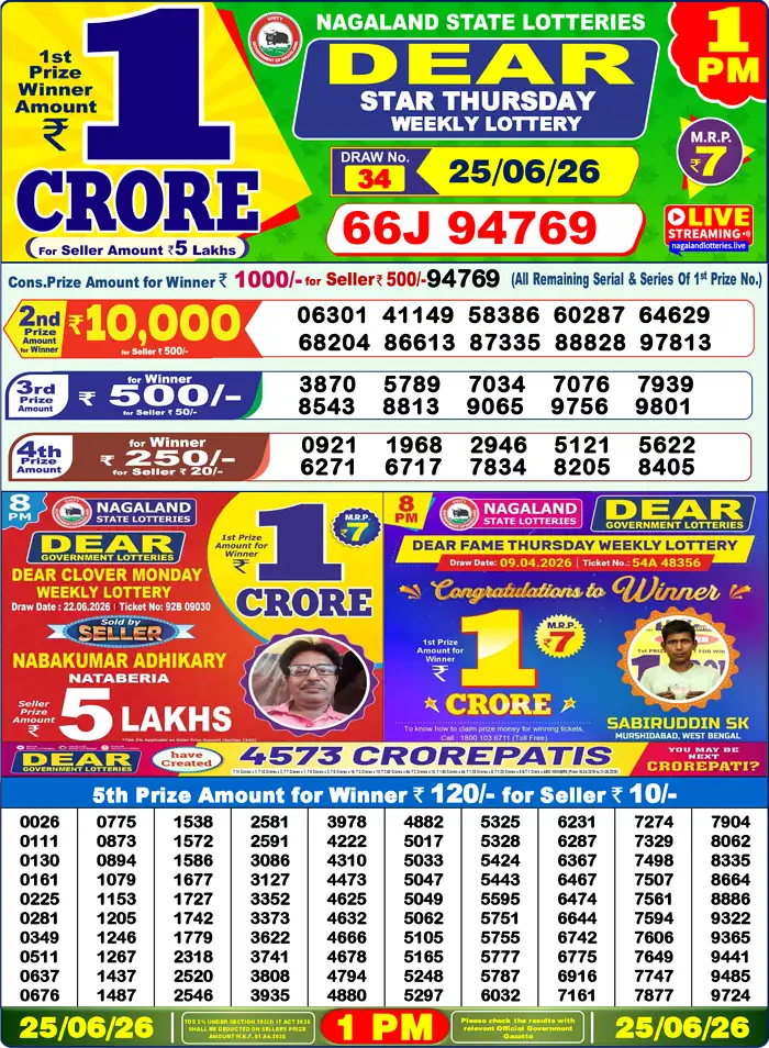 Lottery Result 1PM