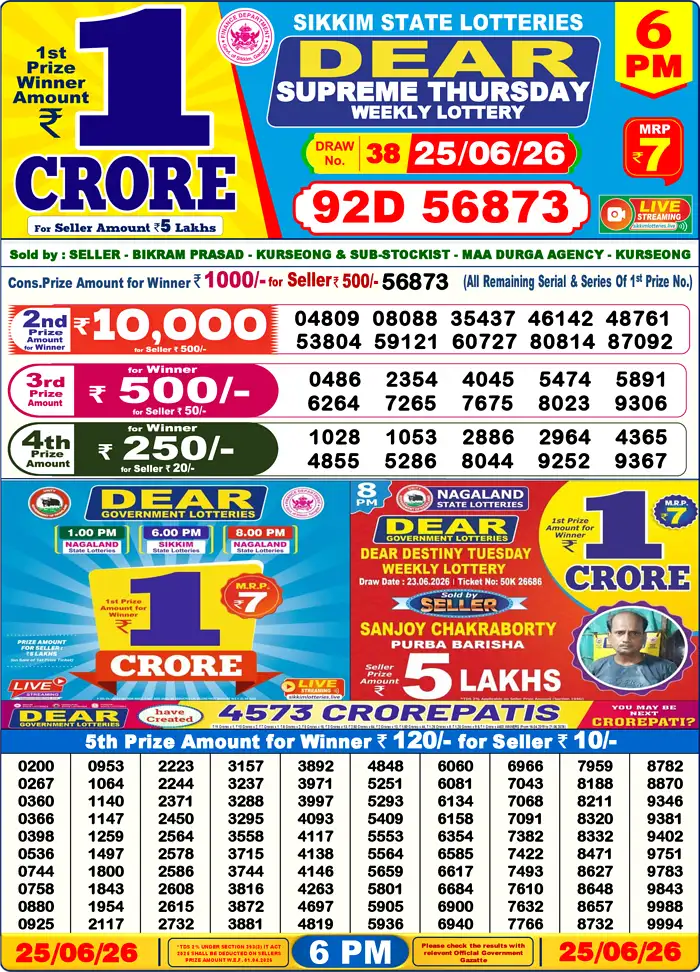 Lottery Result 6PM