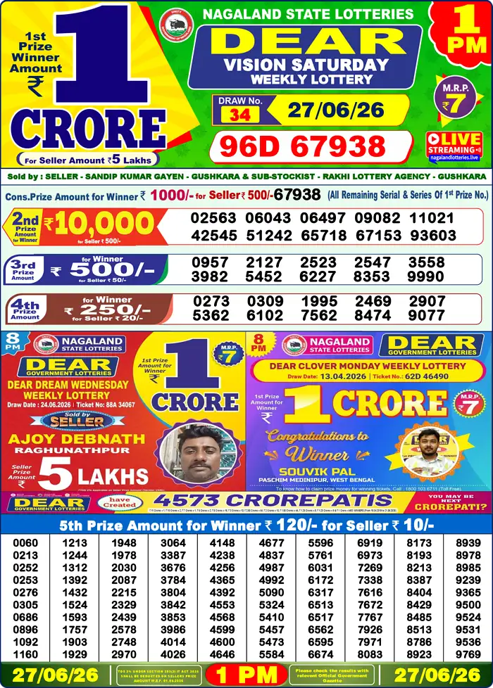 Lottery Result 1PM