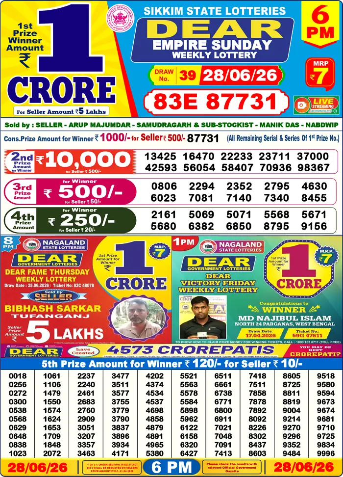 Lottery Result 6PM