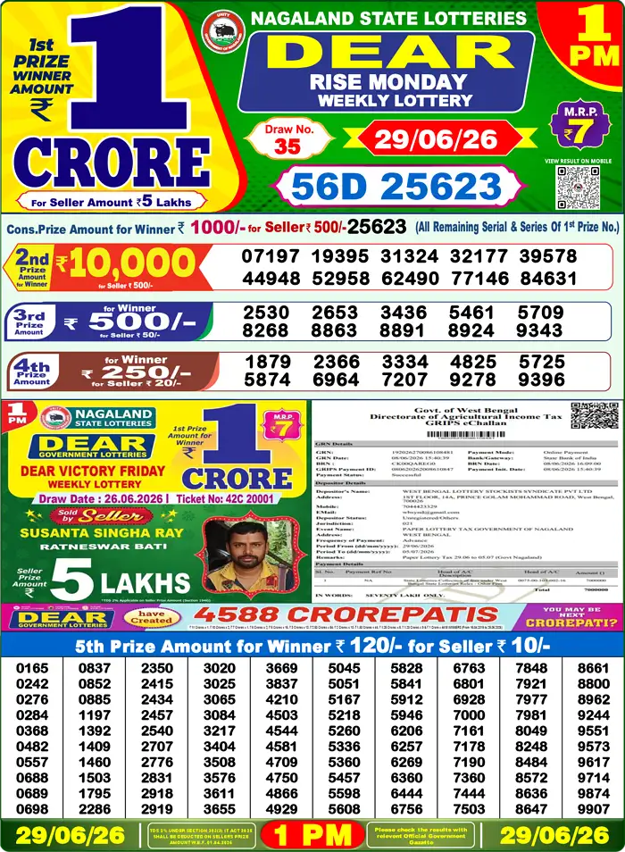 Lottery Result 1PM
