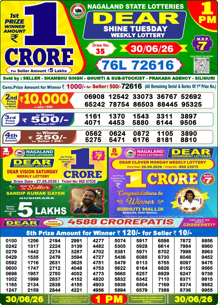 Lottery Result 1PM