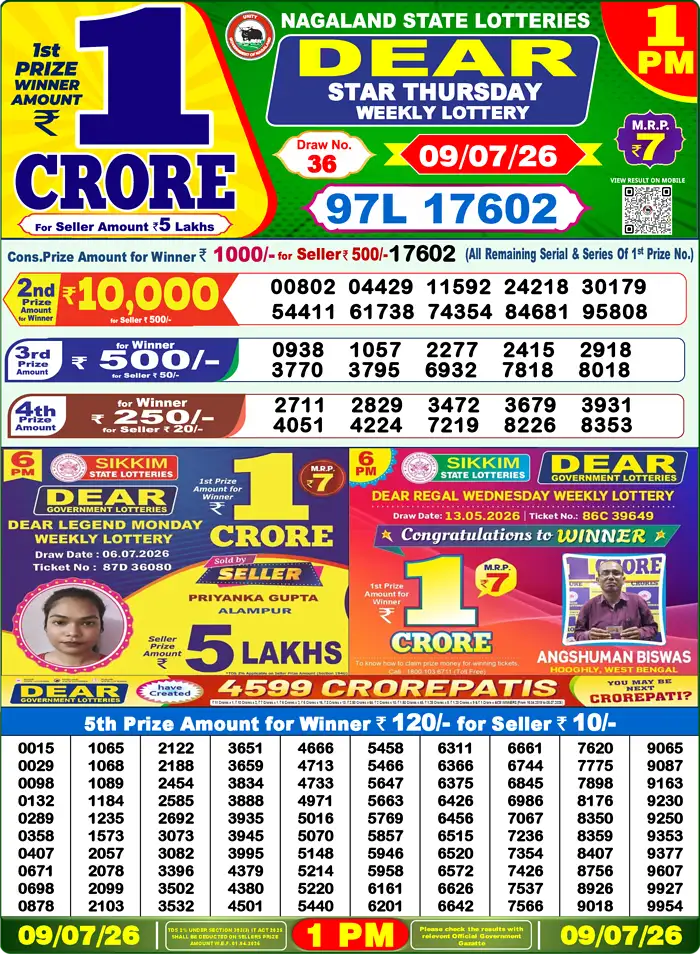 Lottery Result 1PM
