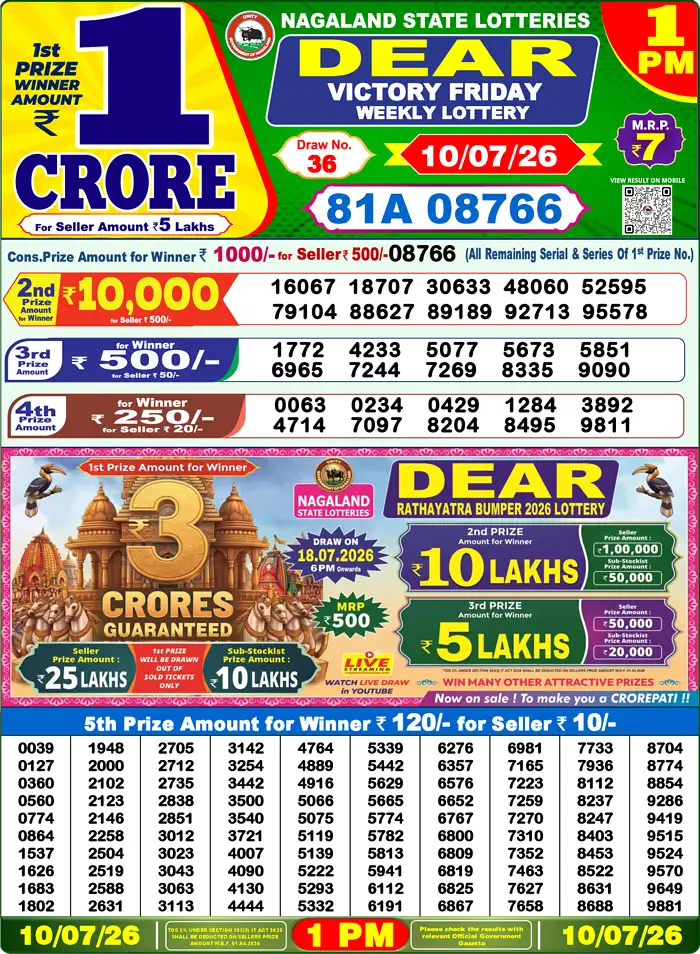 Lottery Result 1PM