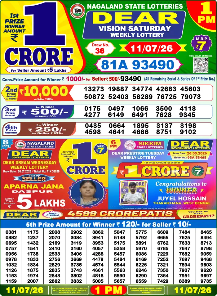 Lottery Result 1PM