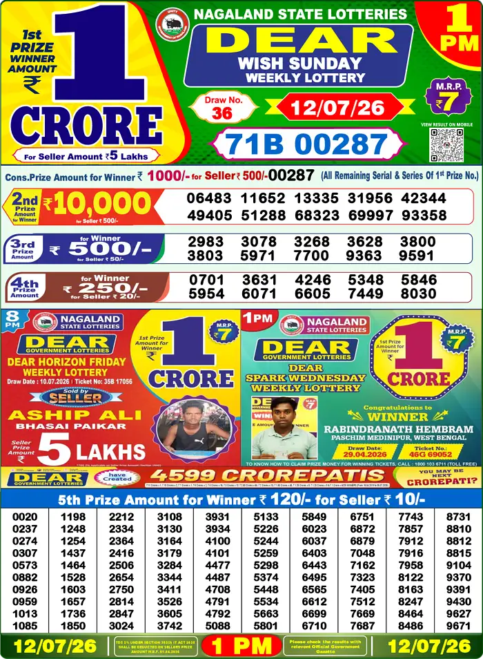 Lottery Result 1PM