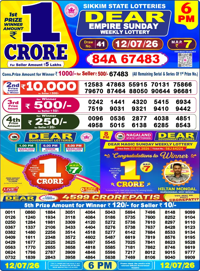 Lottery Result 6PM
