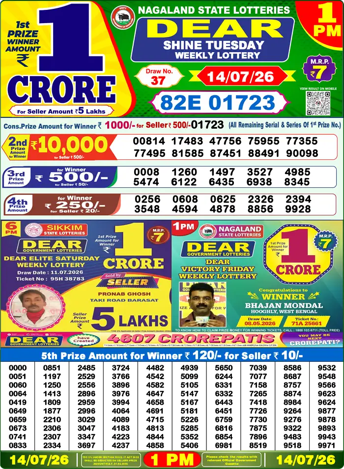 Lottery Result 1PM