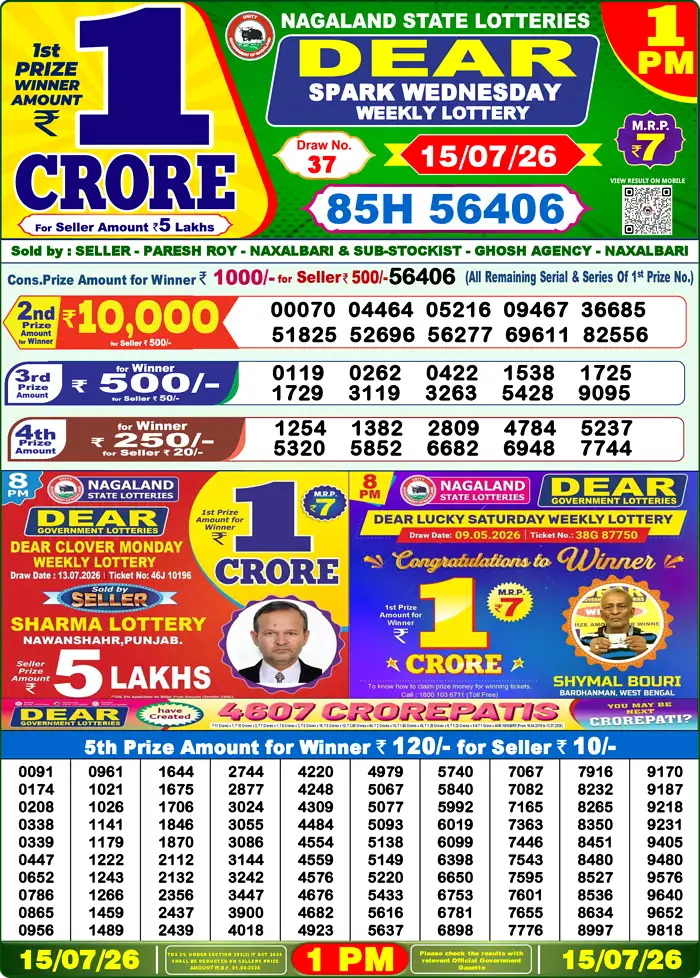 Lottery Result 1PM