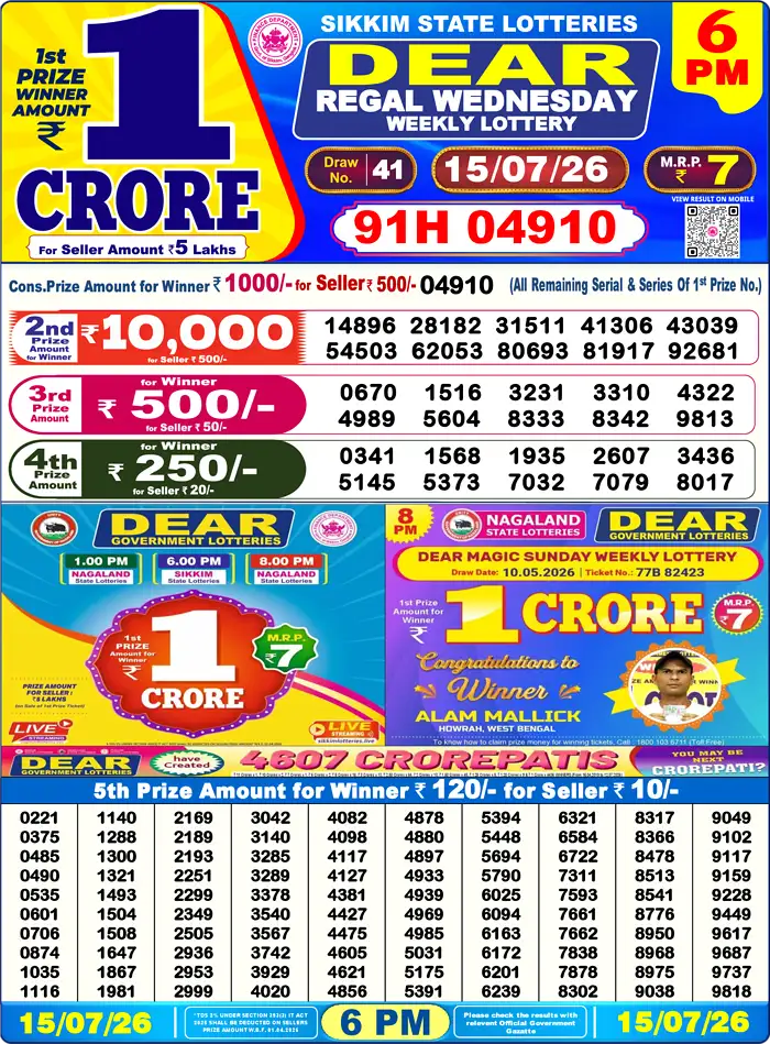 Lottery Result 6PM