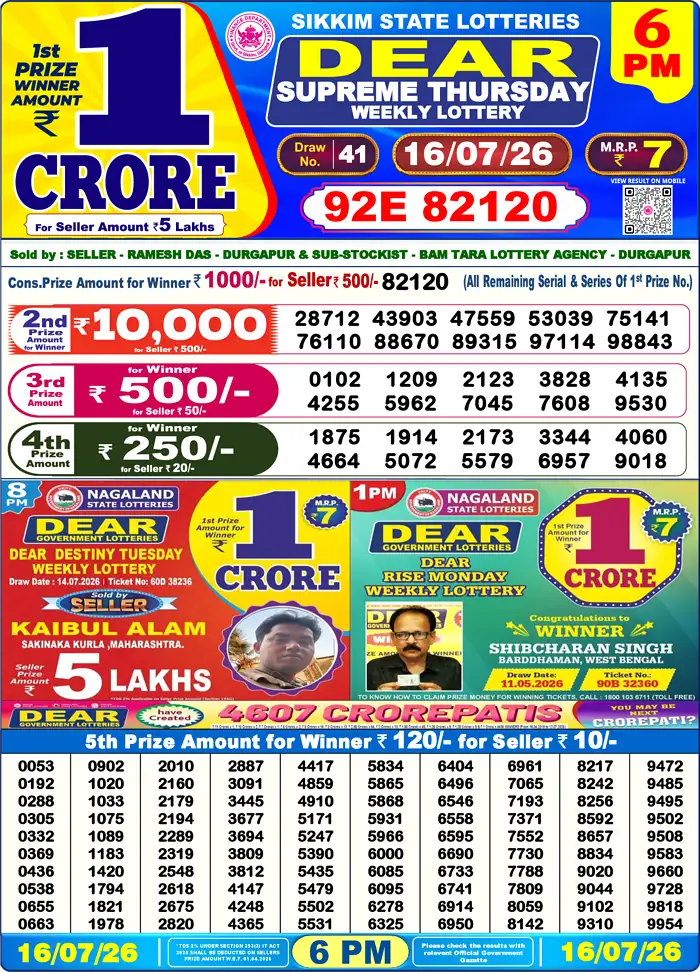 Lottery Result 6PM