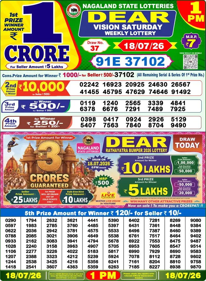 Lottery Result 1PM
