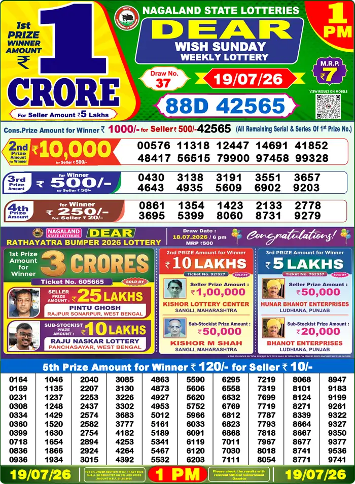 Lottery Result 1PM
