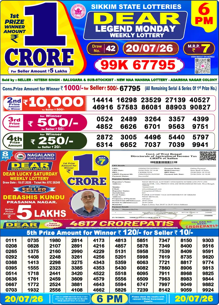 Lottery Result 6PM