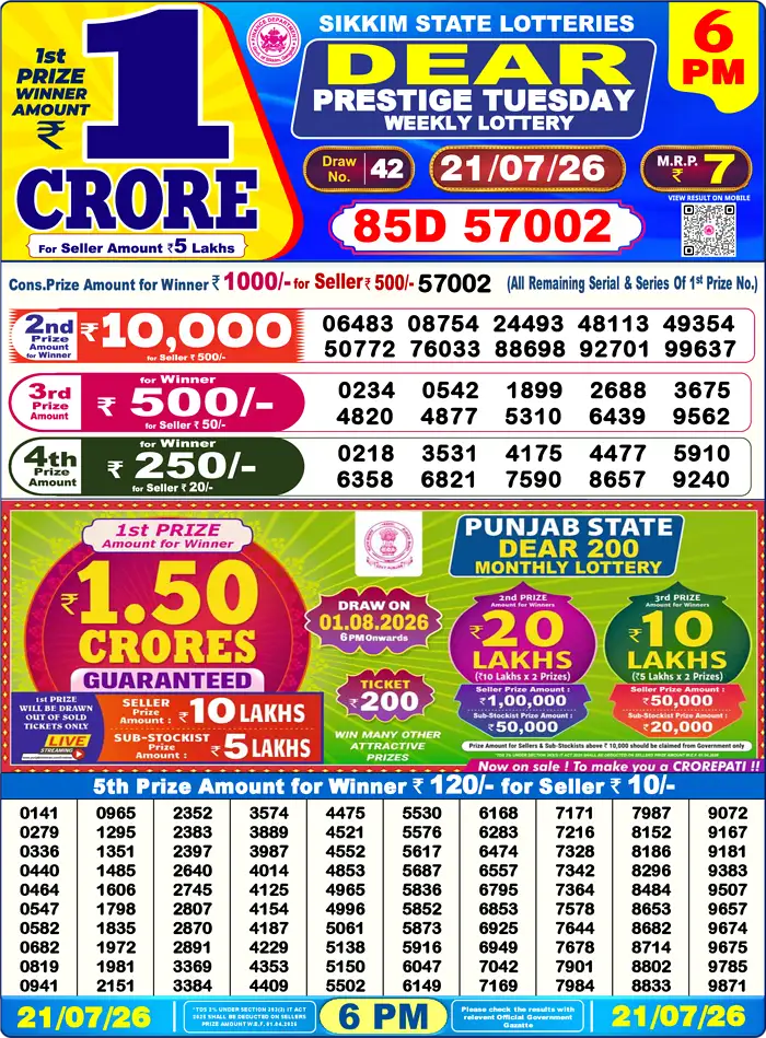Lottery Result 6PM