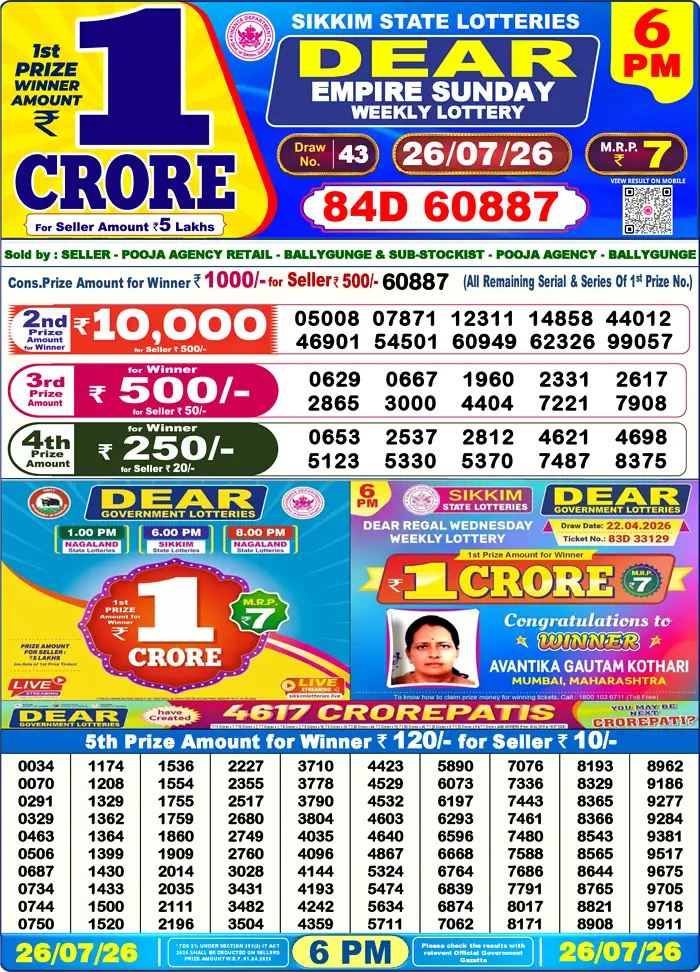 Lottery Result 6PM