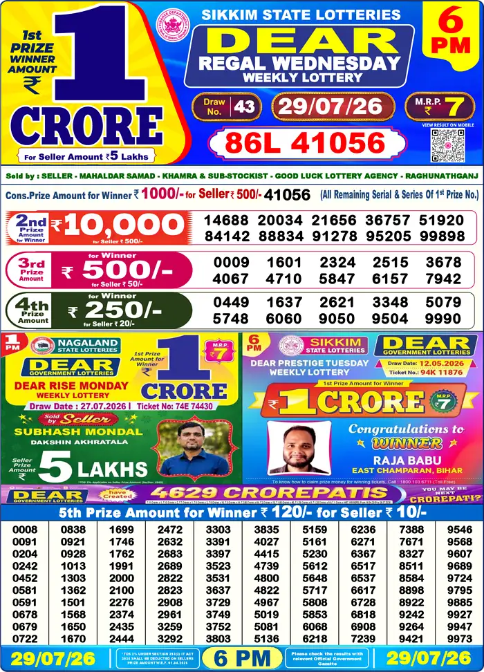 Lottery Result 6PM
