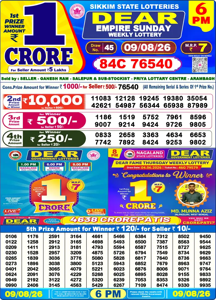 Lottery Result 6PM