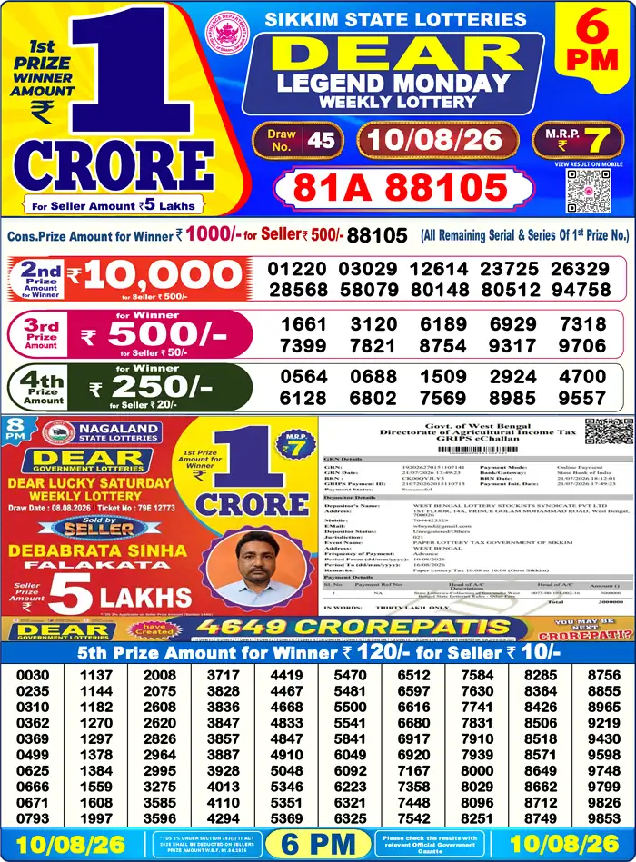 Lottery Result 6PM