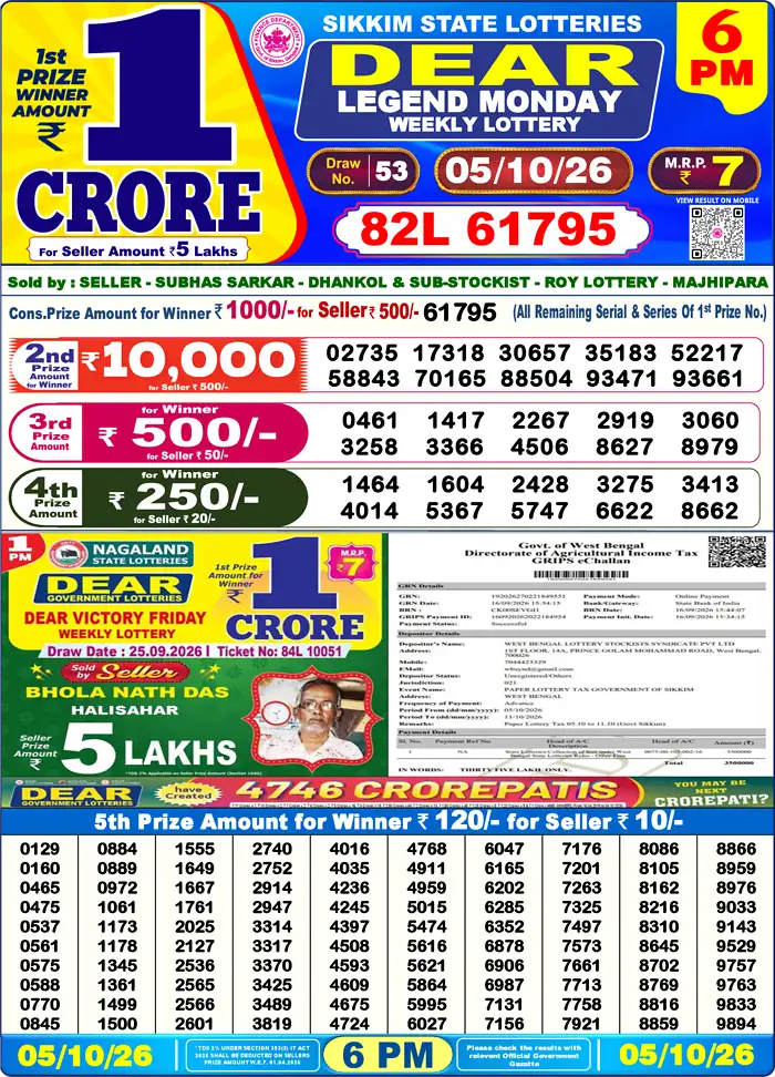 Lottery Result 6PM