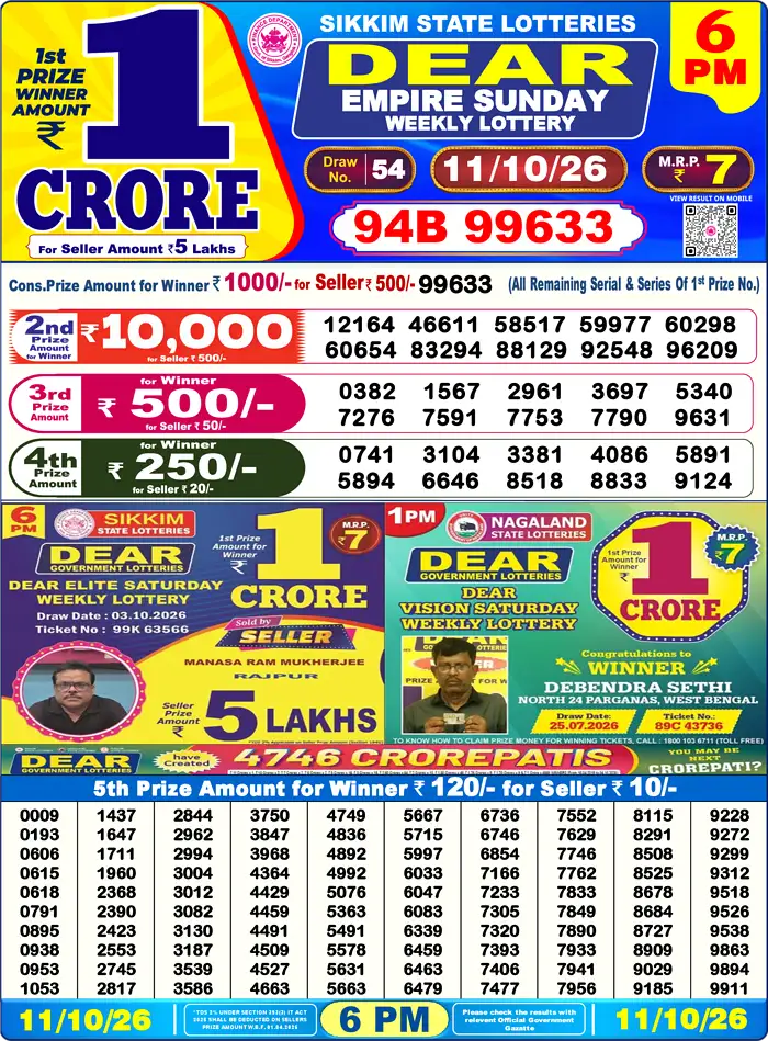 Lottery Result 6PM